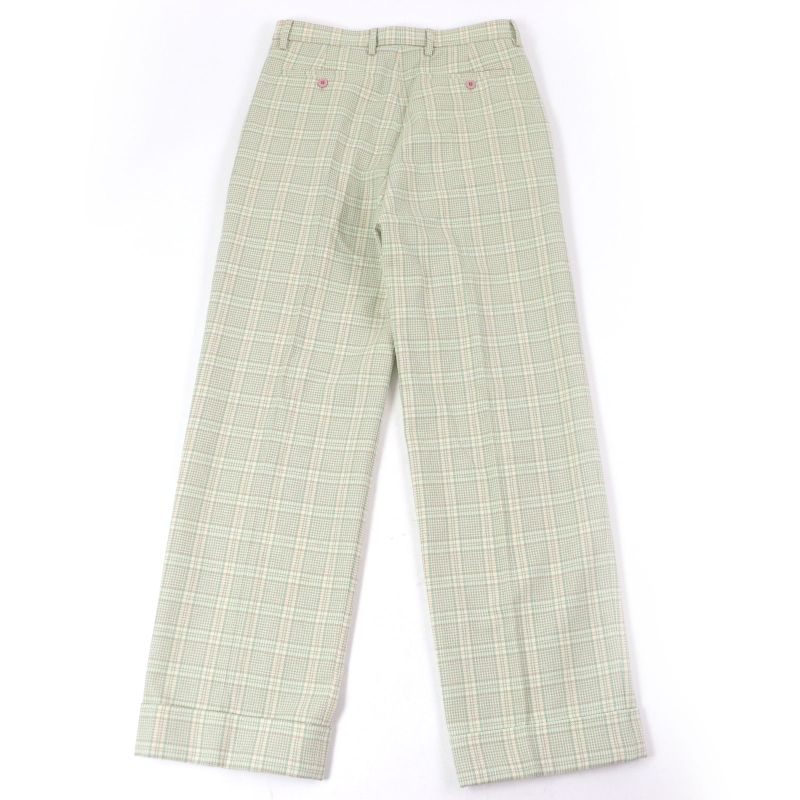 Gucci 21AW 653360 Tartan Check Double Trousers Wool Pants Greenish 46 Hanger