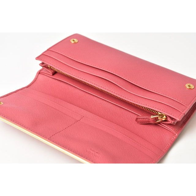 Prada Wallet Long 1 M1132 Saffiano Metal Peonia — view 3