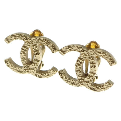 Chanel CC Logo Earrings Gold