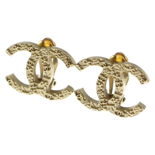 Chanel CC Logo Earrings Gold