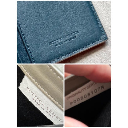 Bottega Veneta Trifold Wallet Intrecciato Leather Gray Men Women Compact — view 9