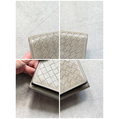 Bottega Veneta Trifold Wallet Intrecciato Leather Gray Men Women Compact — view 10