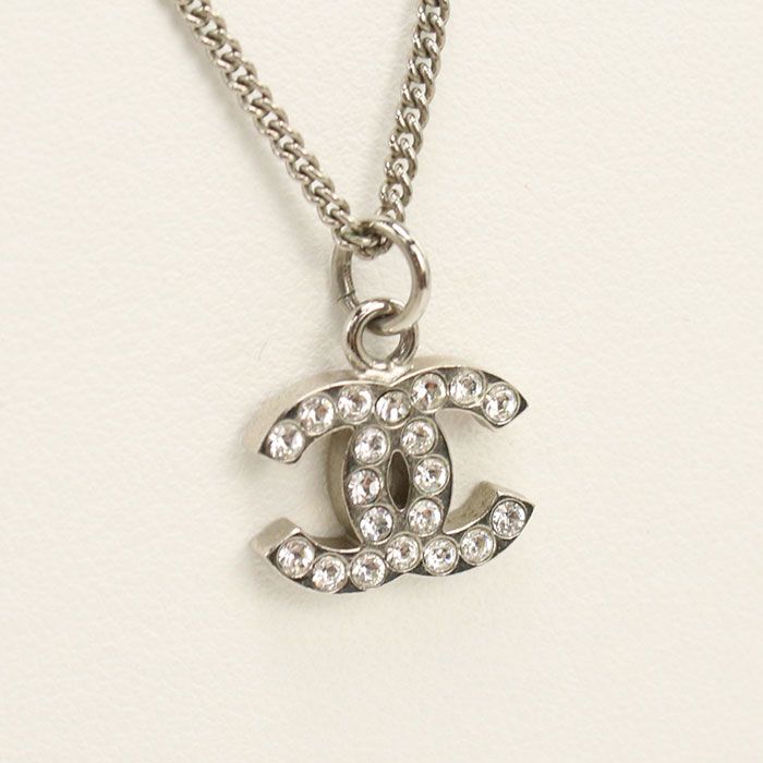 Chanel Rhinestone Coco Necklace Metal Ladies