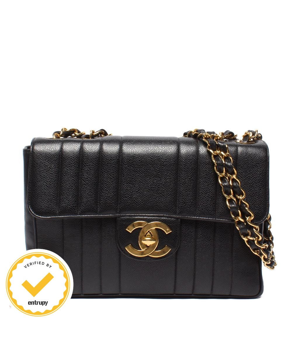 Chanel Chain Shoulder Bag Mademoiselle Classic Gold Double Single Flap Caviar