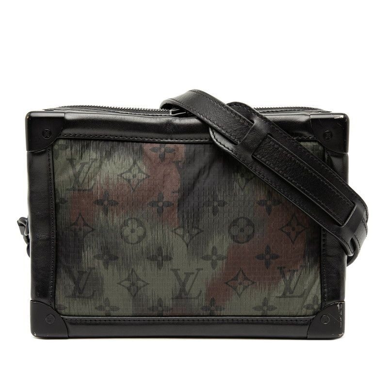 Louis Vuitton Monogram Camouflage Soft Trunk Shoulder Bag Khaki Black Nylon
