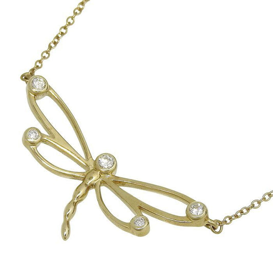 Tiffany & Co Dragonfly Diamond Necklace 18K Yellow Gold 750 Yellow Gold Diamond