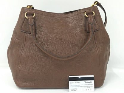 Prada Shoulder Bag Leather Brown Bn2534