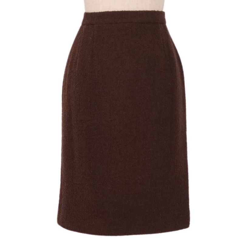 Vintage Chanel Skirt With Clover Buttons Wool