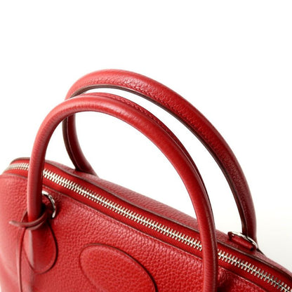Hermes Bolide 31 Handbag Taurillon Clemence □O Engraved Red Silver Hardware