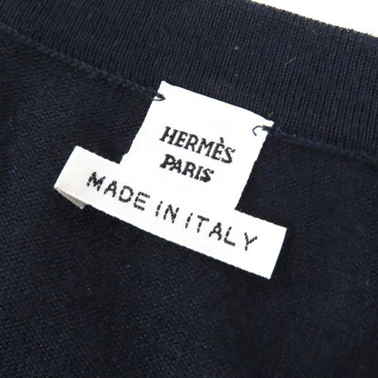 Hermes Cashmere Silk Pocket Logo Embroidery Logo Button V-neck Long Sleeves