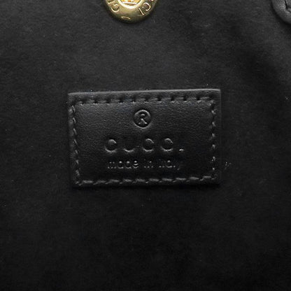 Gucci 2way Bag GG Super Mini Bag Leather Black Gold Hardware Black Handbag