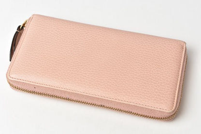Gucci Long Wallet Petit Marmont Leather Pink Beige 456117