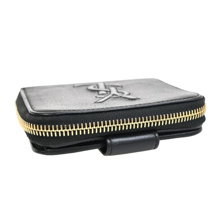 YVES Saint Laurent Yves Saint Laurent Compact Wallet Bifold Wallet Zipper Black
