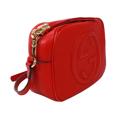 Gucci Soho Disco Interlocking Leather Red Shoulder Bag Gold — view 2
