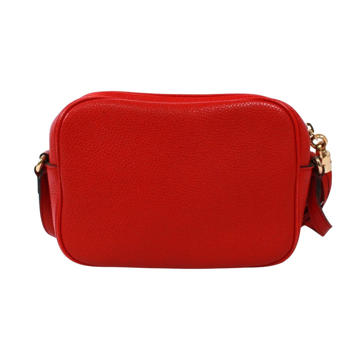 Gucci Soho Disco Interlocking Leather Red Shoulder Bag Gold — view 3