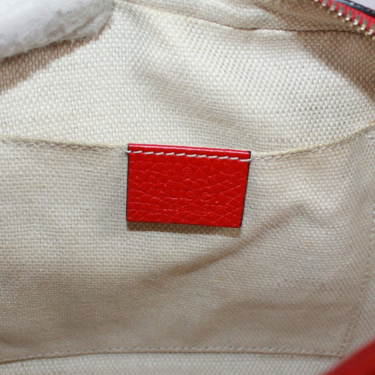 Gucci Soho Disco Interlocking Leather Red Shoulder Bag Gold — view 9