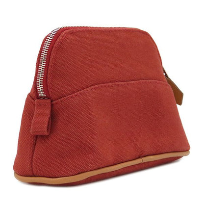 Hermes Pouch Bolide Pouch Mini Cotton Rouge Silver Hardware Red