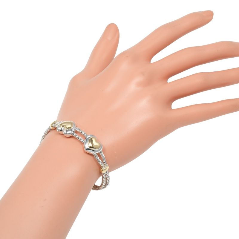 Tiffany & Co Double Heart Rope Vintage Wrist Circumference Approx 17.8cm