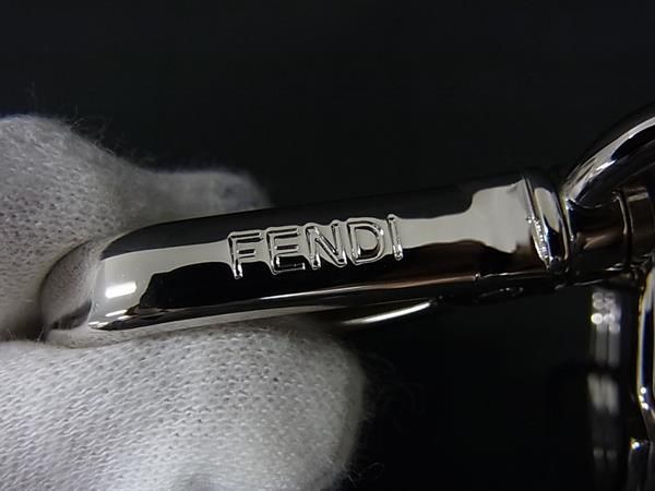Fendi Key Holder Key Ring Bag Charm Women's Men's Silver Fr1692