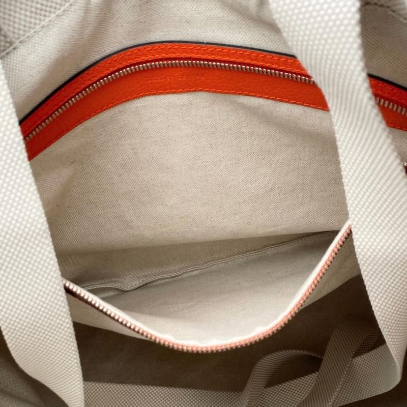 Gucci Tote Bag Large 782741 Embossed Canvas Logo White Orange Gucci