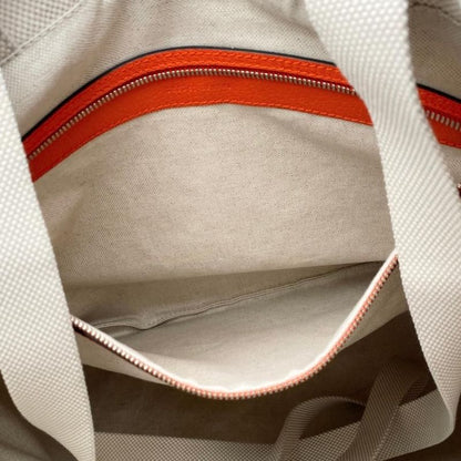 Gucci Tote Bag Large 782741 Embossed Canvas Logo White Orange Gucci