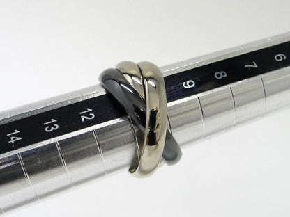 Cartier Trinity Ring 750wg 18K White Gold WHY Togo Old Ceramic Size 53 Approx