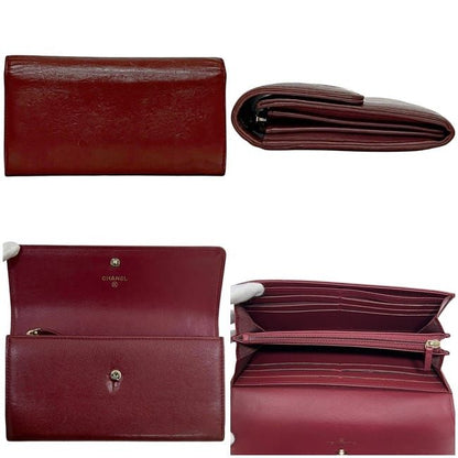 Chanel Bifold Long Wallet Bordeaux Burgundy Coco Mark A50070