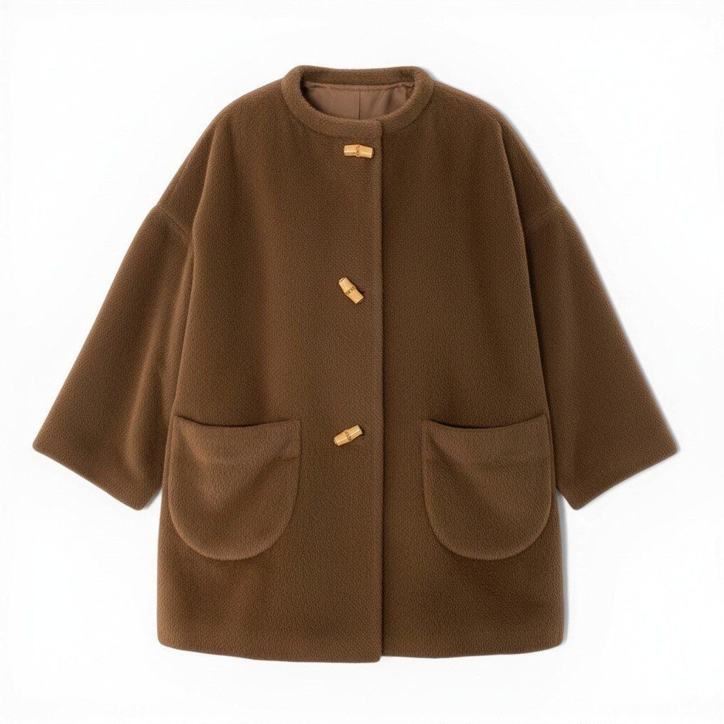 Gucci Vintage Bamboo Baby Alpaca Blend Overcoat 42 Brown Outercoat Jacket