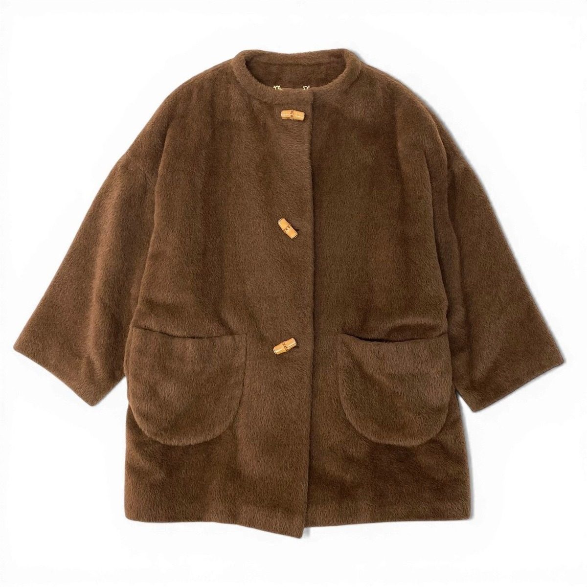 Gucci Vintage Bamboo Baby Alpaca Blend Overcoat 42 Brown Outercoat Jacket — view 2