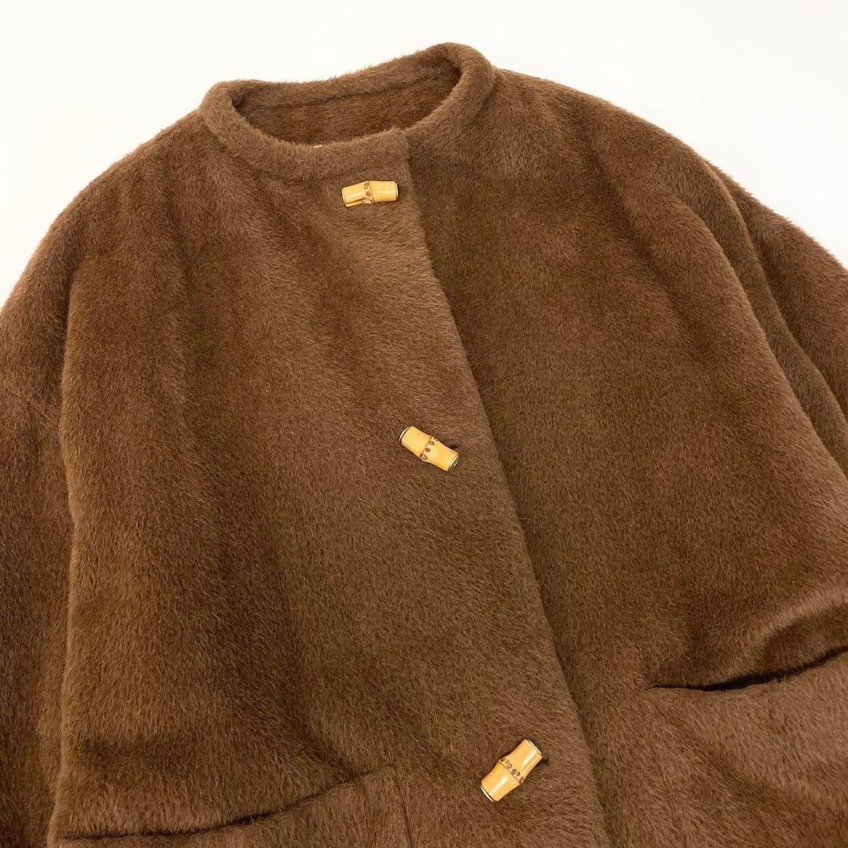 Gucci Vintage Bamboo Baby Alpaca Blend Overcoat 42 Brown Outercoat Jacket — view 4