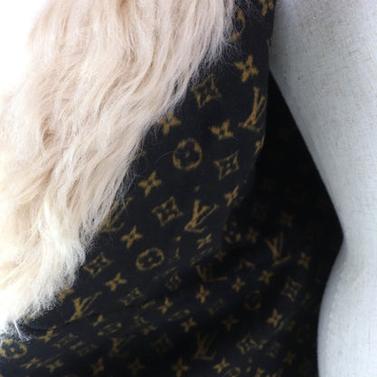 Louis Vuitton Wool Silk Blend Collar Lamfa Monogram Double Face Belted Coat — view 5