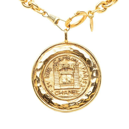 Chanel 31 Rue Cambon Paris Necklace Gold Plated