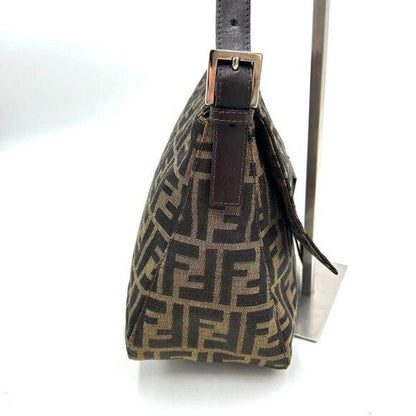 FENDI Mamma Zucca Bucket Baguette Tan Tobacco Flap Bag Purse Shoulder