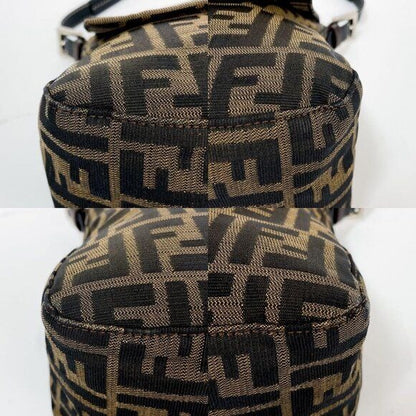 FENDI Mamma Zucca Bucket Baguette Tan Tobacco Flap Bag Purse Shoulder