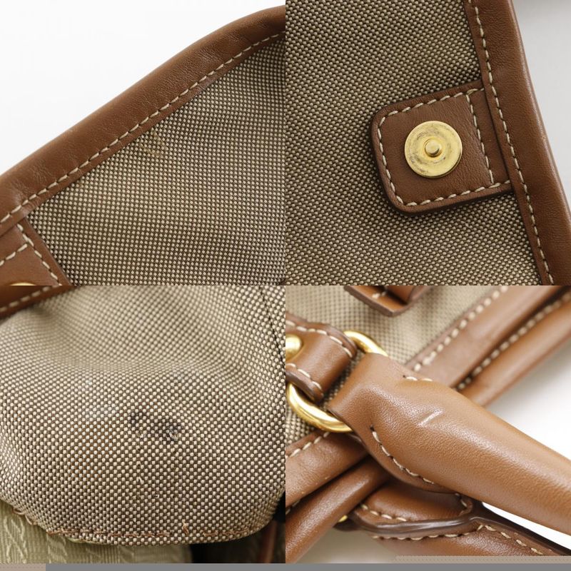 Prada Logo 2WAY Shoulder Bn1841 Canvas And Leather Beige Ladies Handbag
