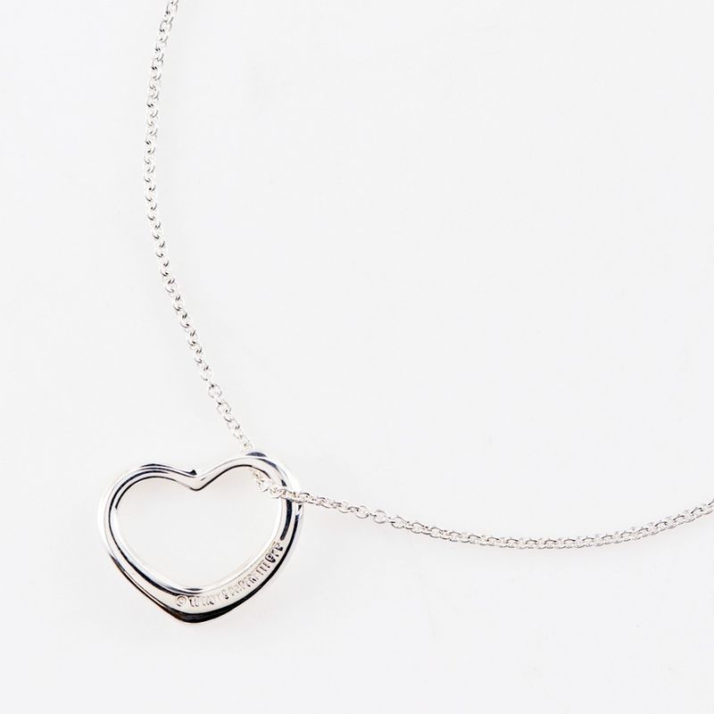 Tiffany & Co Open Heart Elsa Peretti 925 Silver Ladies 5.7g Necklace