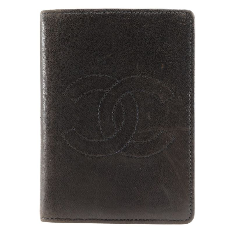 Chanel Coco Mark Card Case Lambskin Dark Brown Ladies Business Card Holder