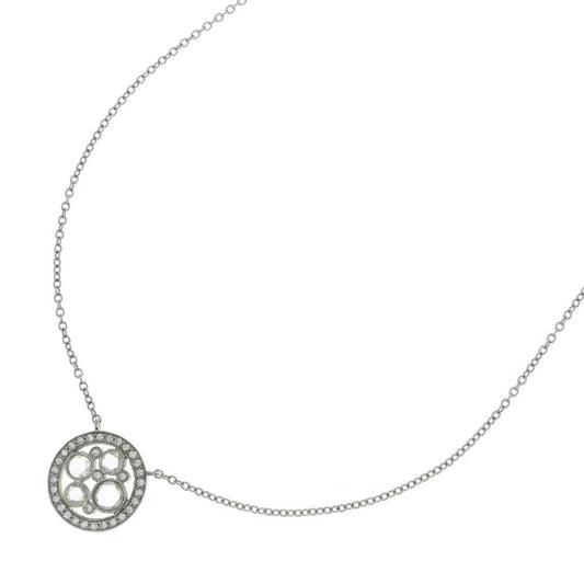 Tiffany & Co Cobblestone Diamond Necklace Pendant Chain Silver