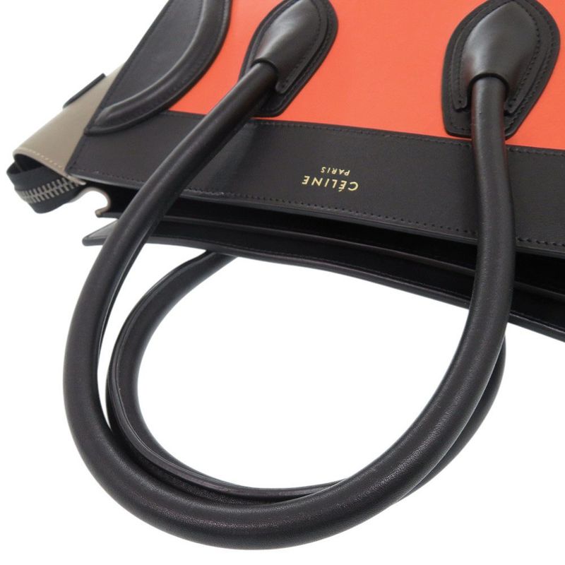 Celine Luggage Micro Shopper Leather Multicolor Handbag 0497 Celine