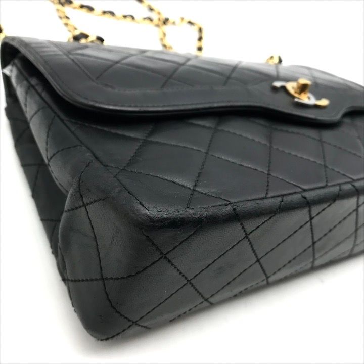 Chanel CC Logo Quilted Lambskin Limited Edition Double Flap Chain Shoulder Bag