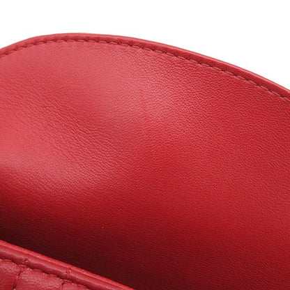 Christian Dior 2way Bag Lady Dior Mini Lambskin Red Gold Hardware Red Shoulder