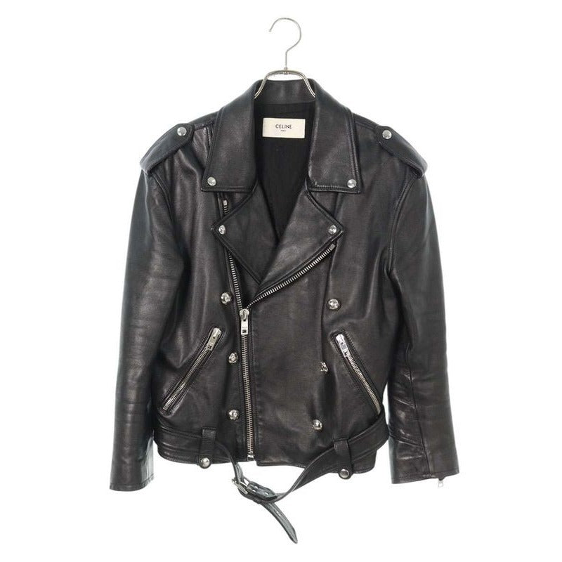 Celine 2 E.38 no Loose Biker Double Leather Jacket Women 36