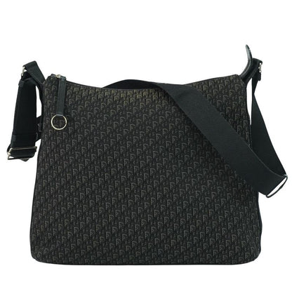Authentic Christian DIOR Trotter Shoulder Bag Pochette Canvas Black Gray