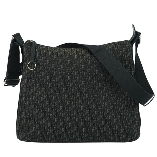 Authentic Christian DIOR Trotter Shoulder Bag Pochette Canvas Black Gray