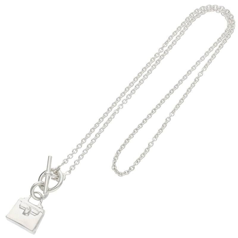 Hermes Amulet Kelly Silver Necklace 43 cm