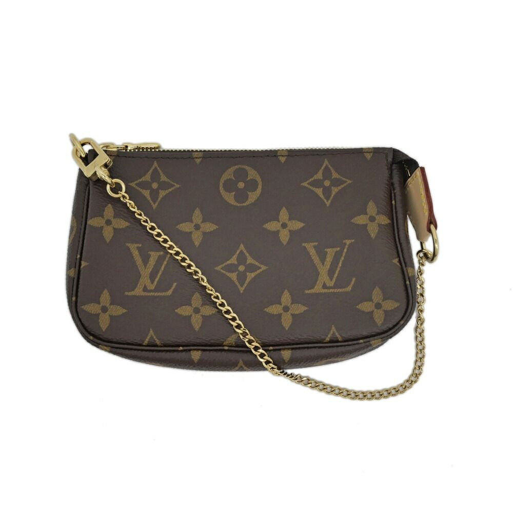Louis Vuitton Mini Pochette Monogram Brown Leather Pouch