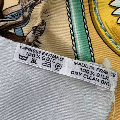 Hermes Carre 90 Chevaux DE Trait Cart Horse Silk Scarf Blue