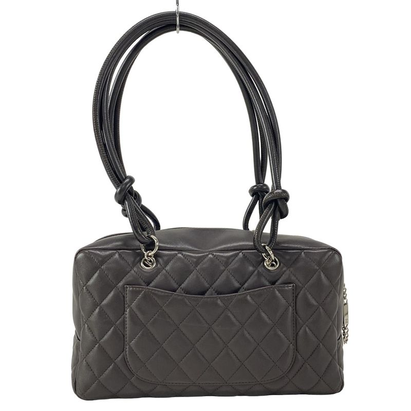 Chanel Shoulder Bag Cambon Line Bow Ring Bag A25171 Dark Brown Leather Lambskin