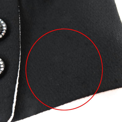 CHANEL 22C P71865v63363 100% Silk Rhinestone Coco Mark Button Collarless Jacket