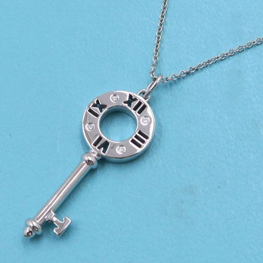 Tiffany & Co Atlas Key Charm Necklace Diamond 4